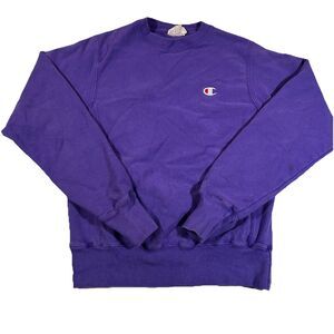 Champion Reverse Weave Purple Pullover Crew Neck Sweatshirt Adult Size XS